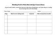 English worksheet: Text - Prior Knowledge Connections