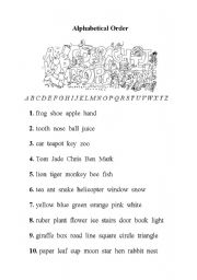 English Worksheet: Alphabetical order