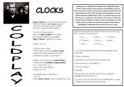 English Worksheet: Clocks by Coldplay