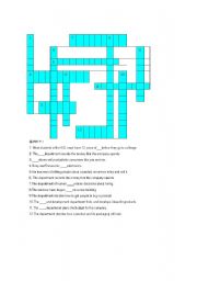 English Worksheet: Crossword Work Sheet about job