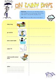 English worksheet: On Rainy Days (warmer speaking task)