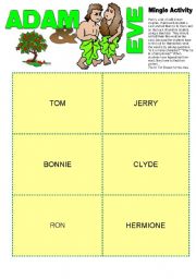 English Worksheet: Adam & Eve (Mingling and speaking warmer)