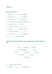 English worksheet: what is the diference between LIKE and AS