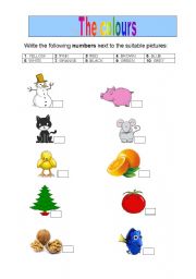 English worksheet: Colours