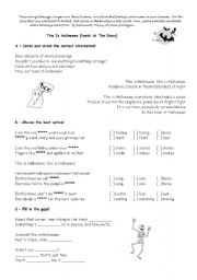 English worksheet: Song activity  This is Halloween  Panic! At the disco