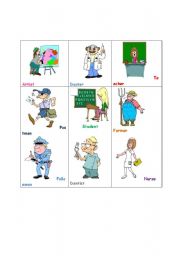 English worksheet: Jobs cards