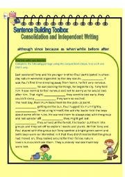 English Worksheet: Superwriters Series 1 - Conjunctions global practice/free writing