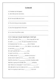 English worksheet: To have got review
