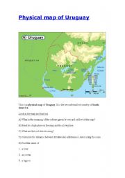 English Worksheet: Reading a map of Uruguay