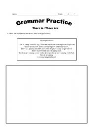 English worksheet: there to be