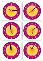 Into the sunset - Time / clock flashcards for older children and adults (incl. word cards - Editable)