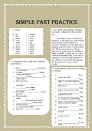 English Worksheet: simple past practice