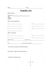 English Worksheet: Geography test