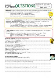 English Worksheet: Questions - Past Tense