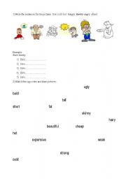 English Worksheet: adjectives