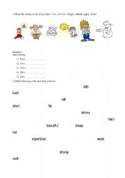 English worksheet: adjectives