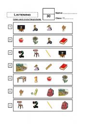 English worksheet: School objects