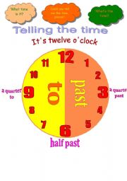 English Worksheet: telling the time