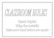English Worksheet: Classroom rules to colour and print