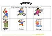 English Worksheet: Sports survey