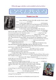 English Worksheet: Picassos Love Life (Cloze)