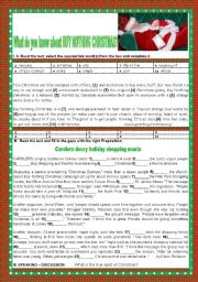 English Worksheet: WHAT DO YOU KNOW ABOUT BUY NOTHING CHRISTMAS?