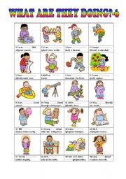 English Worksheet: WHAT ARE THEY DOING?-6