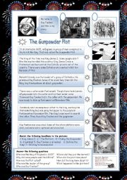 English Worksheet: The Gunpowder Plot