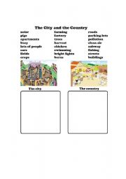 English Worksheet: the city and the country