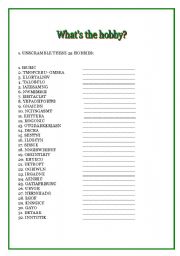 English worksheet: Whats the hobby?
