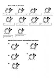 English Worksheet: clocks & time