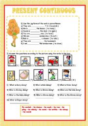 English Worksheet: PRESENT CONTINUOUS