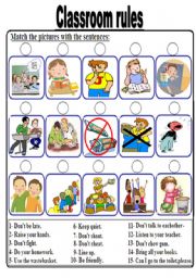 English Worksheet: classroom rules