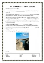 English worksheet: DUBAI -HATTA ROCK POOLS