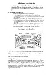 English Worksheet: planning your science fair