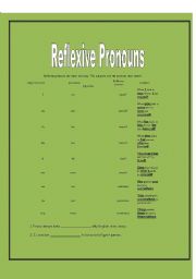 English worksheet: Reflexive prounouns