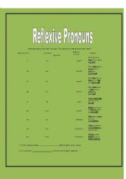English Worksheet: Reflexive prounouns