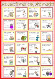 English Worksheet: Adjectives or Adverb