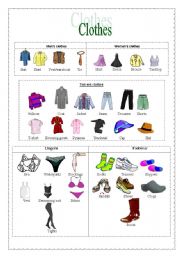 English Worksheet: clothes