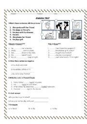 English Worksheet: test- simple present