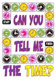 English Worksheet: Can you tell me the time? Boardgame