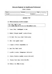 English worksheet: Comparative and superlative