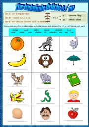 English Worksheet: The Indefinite Article