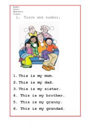 English Worksheet: My family