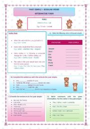 Past Simple regular verbs worksheet