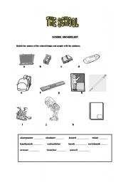 English worksheet: THE SCHOOL