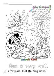 English Worksheet: R is for rain