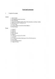 English worksheet: Food and restaurant