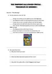 English Worksheet: The Simpsons Halloween Special - Treehouse of Horror 5