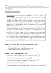 English Worksheet: Reading Comprehension